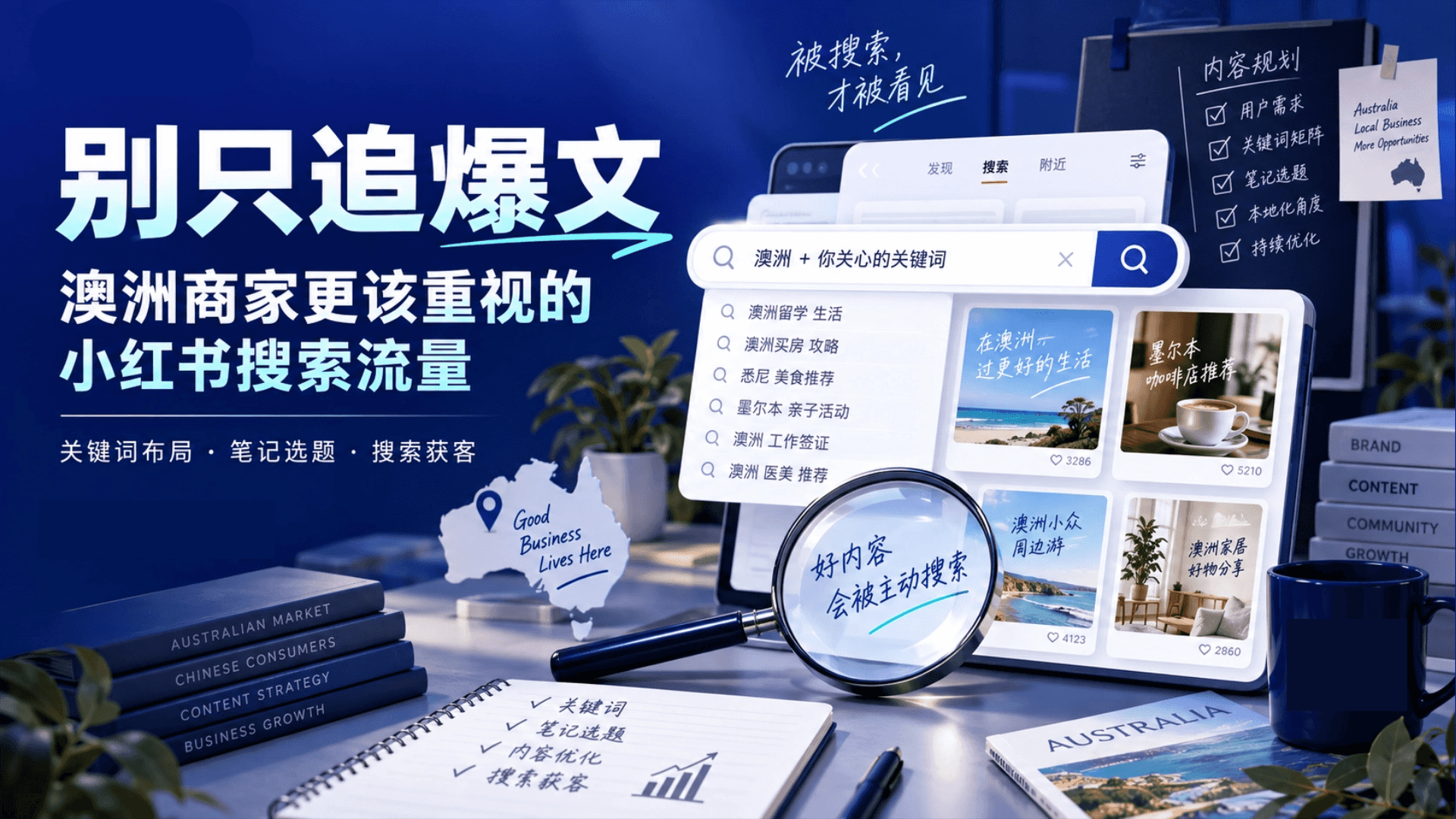 小红书搜索流量怎么做?澳洲商家关键词布局与笔记选题指南