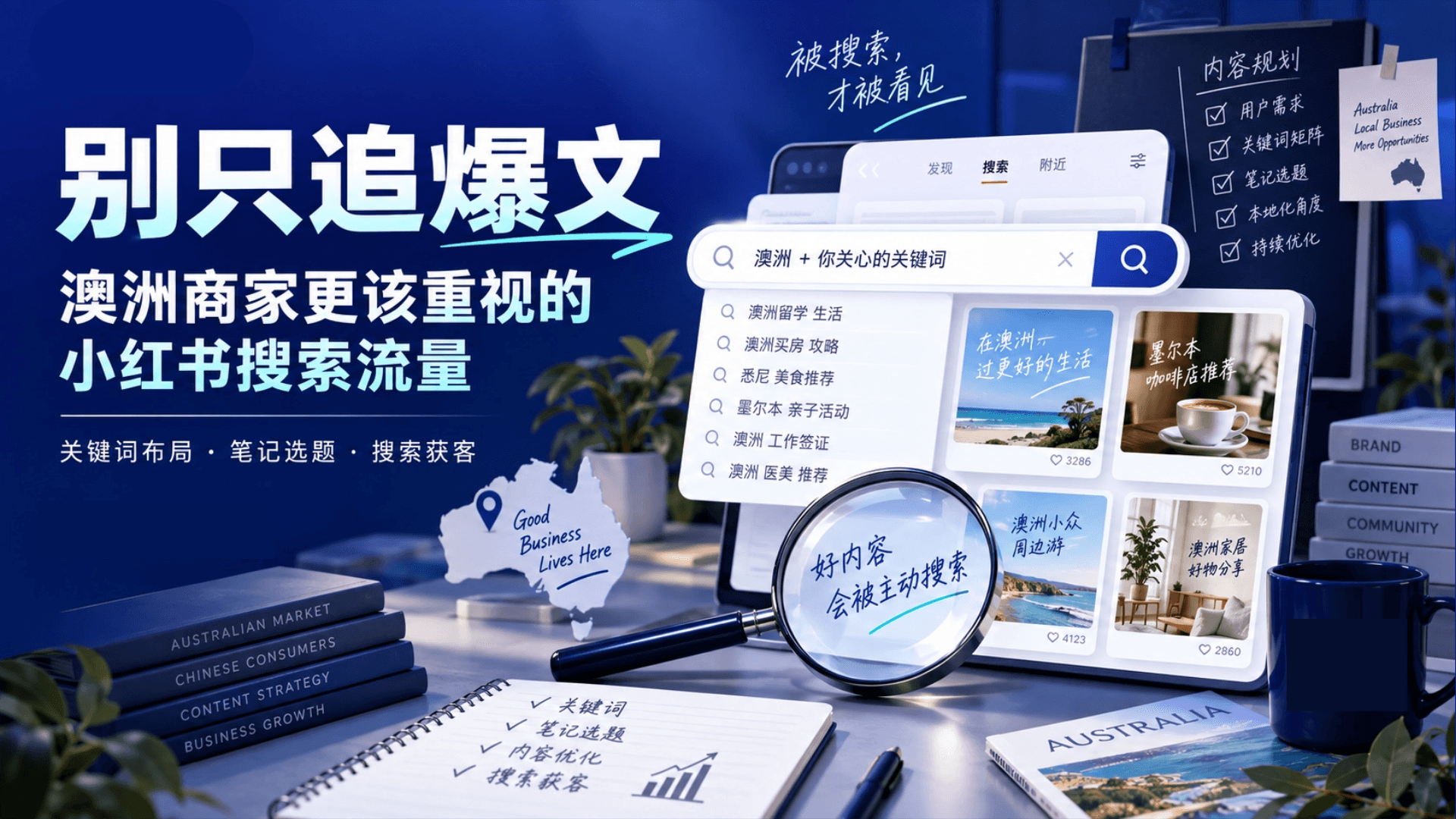 小红书搜索流量怎么做?澳洲商家关键词布局与笔记选题指南